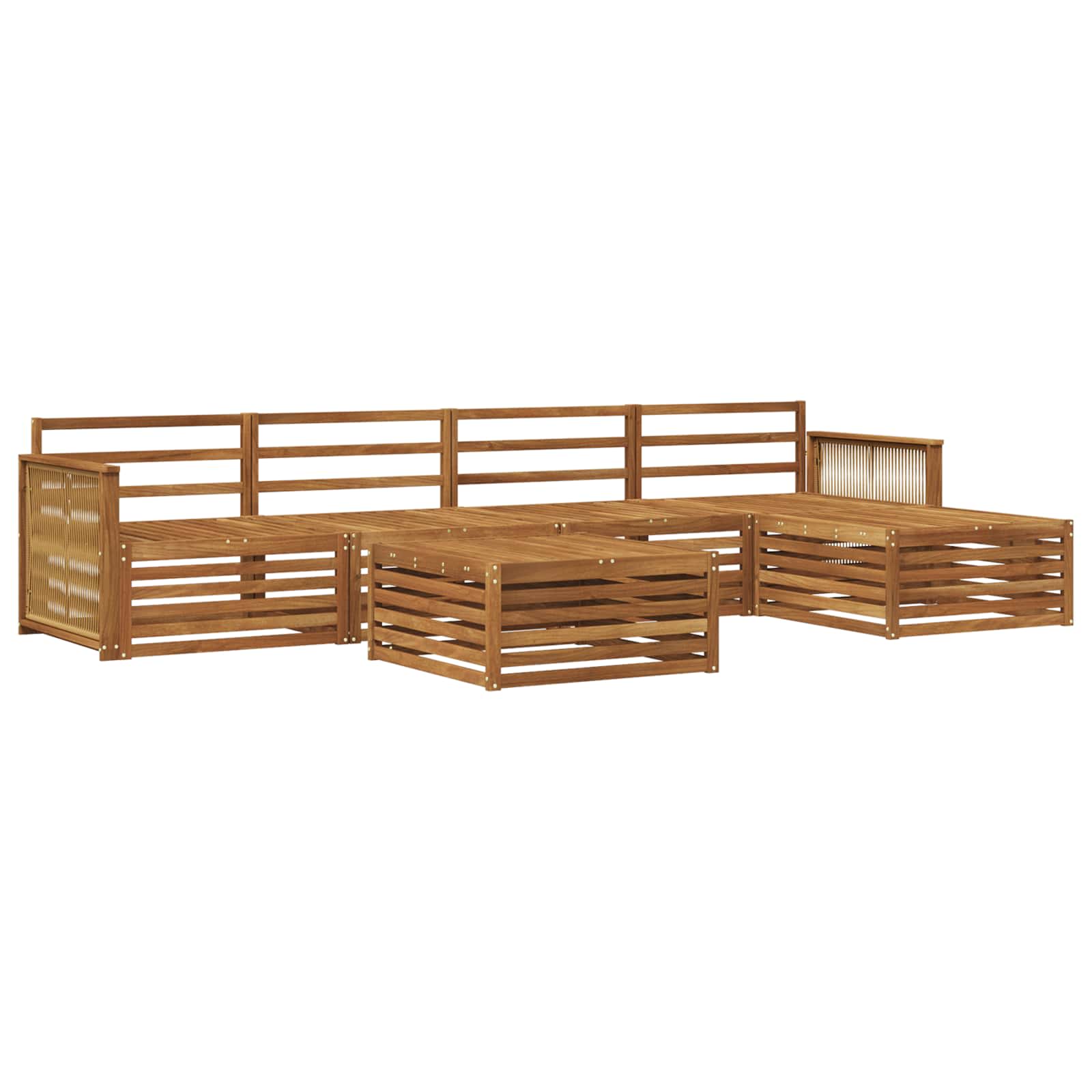 vidaXL Zestaw sof na zewnątrz 6 pcs naturalny Lite Drewno Akacji