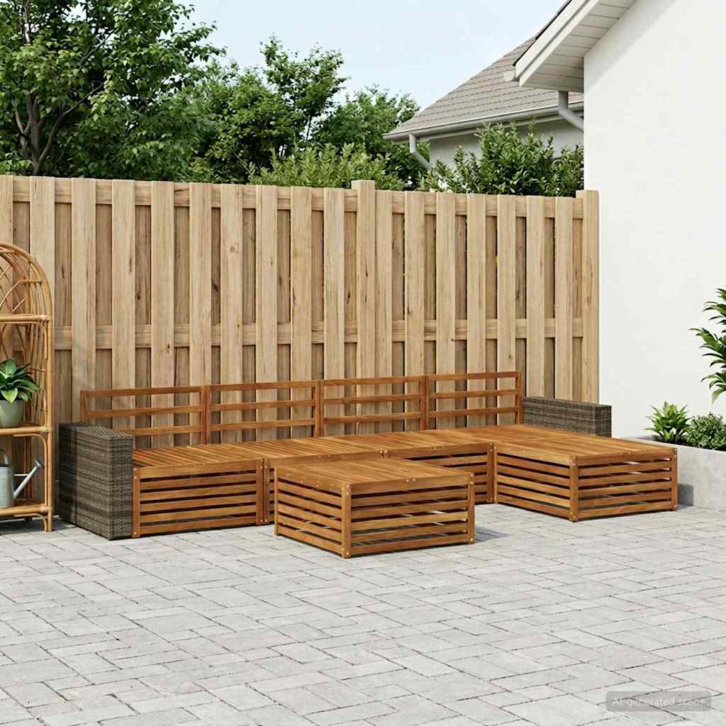 vidaXL Zestaw sof na zewnątrz 6 pcs naturalny 79 x 79 x 37 cm