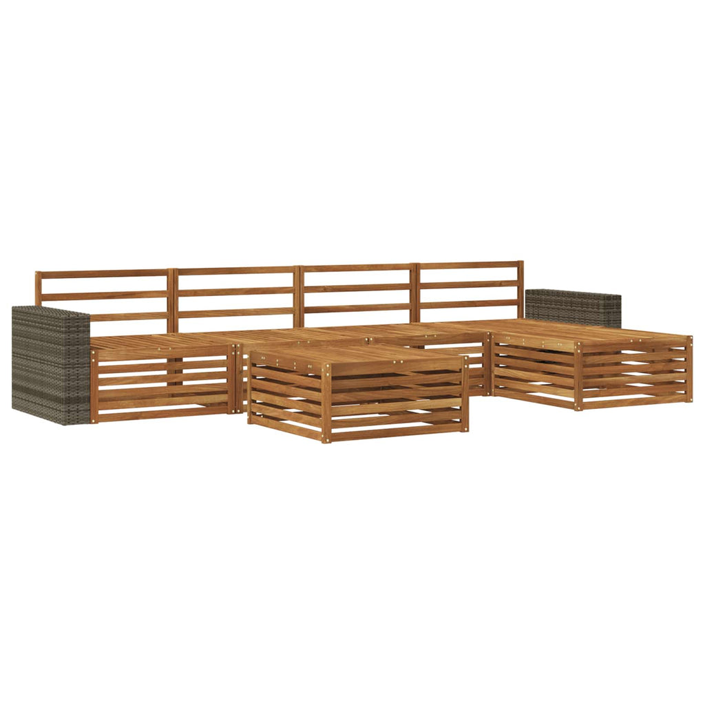 vidaXL Zestaw sof na zewnątrz 6 pcs naturalny 79 x 79 x 37 cm