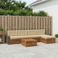 vidaXL Zestaw sof na zewnątrz 6 pcs Naturalny i Beżowy 79 x 79 x 37 cm