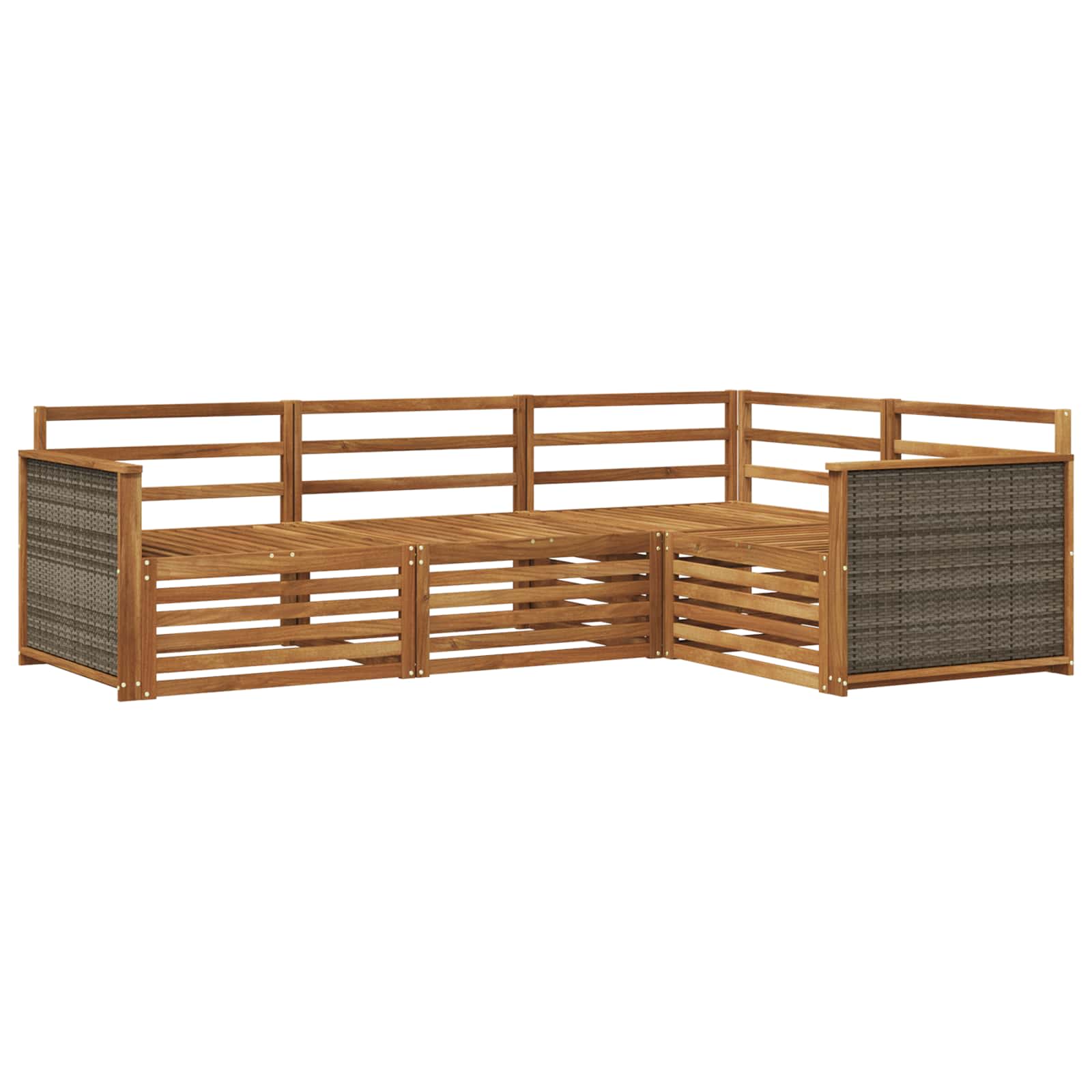 vidaXL Zestaw sof na zewnątrz 4 pcs naturalny Lite Drewno Akacji