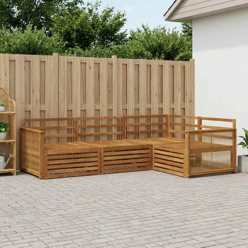 vidaXL Zestaw sof na zewnątrz 4 pcs naturalny Lite Drewno Akacji