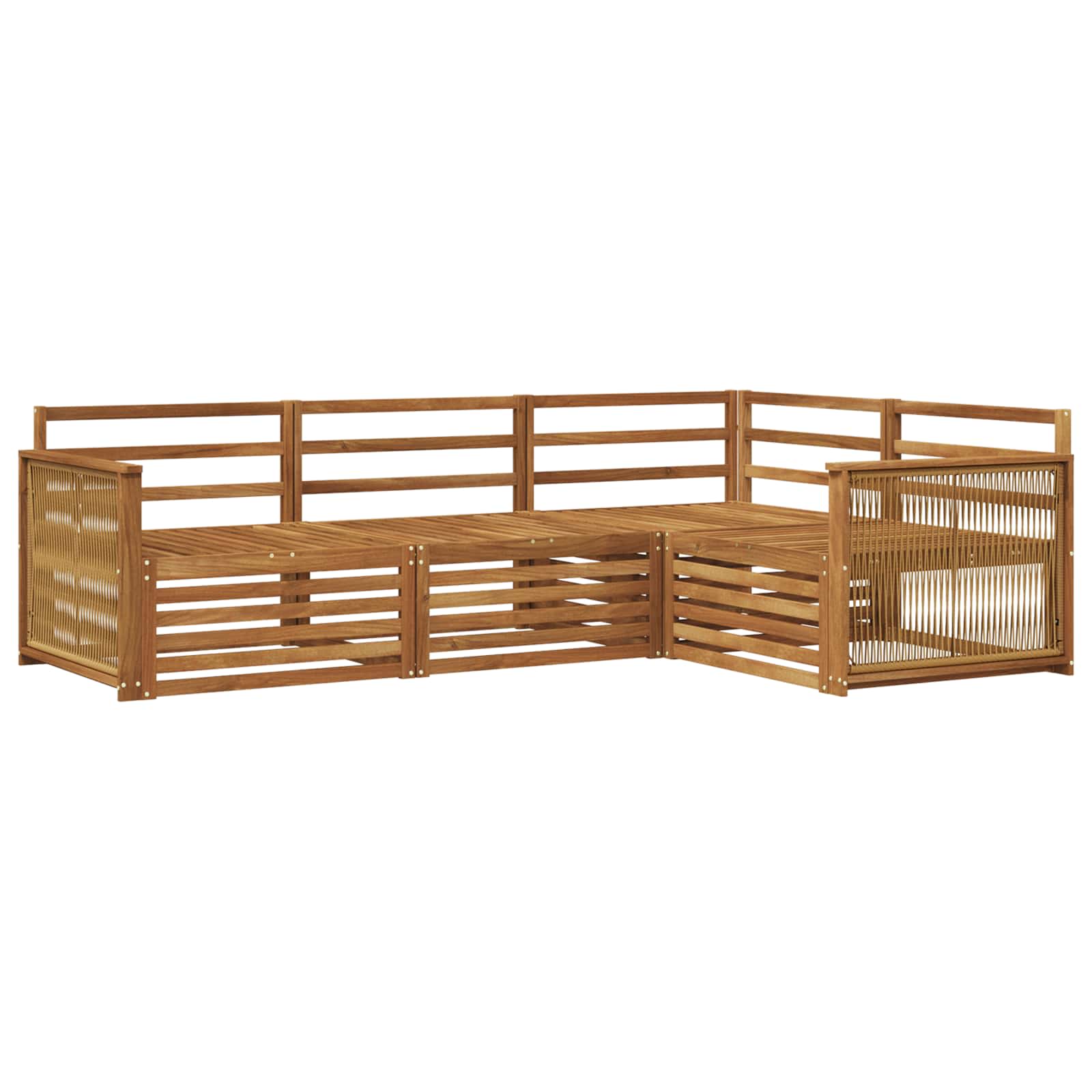 vidaXL Zestaw sof na zewnątrz 4 pcs naturalny Lite Drewno Akacji
