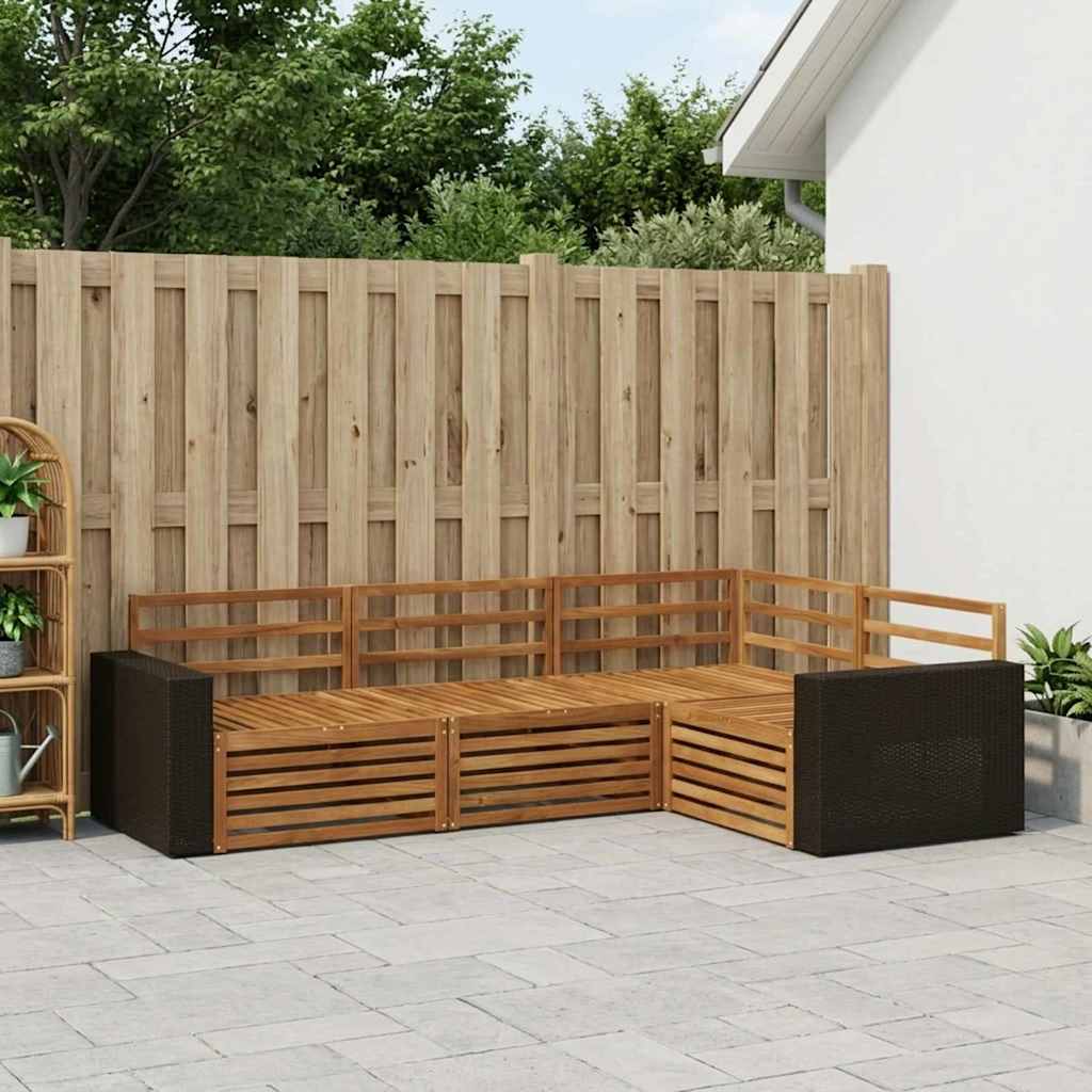 vidaXL Zestaw sof na zewnątrz 4 pcs naturalny 255,5 x 176,5 x 73 cm