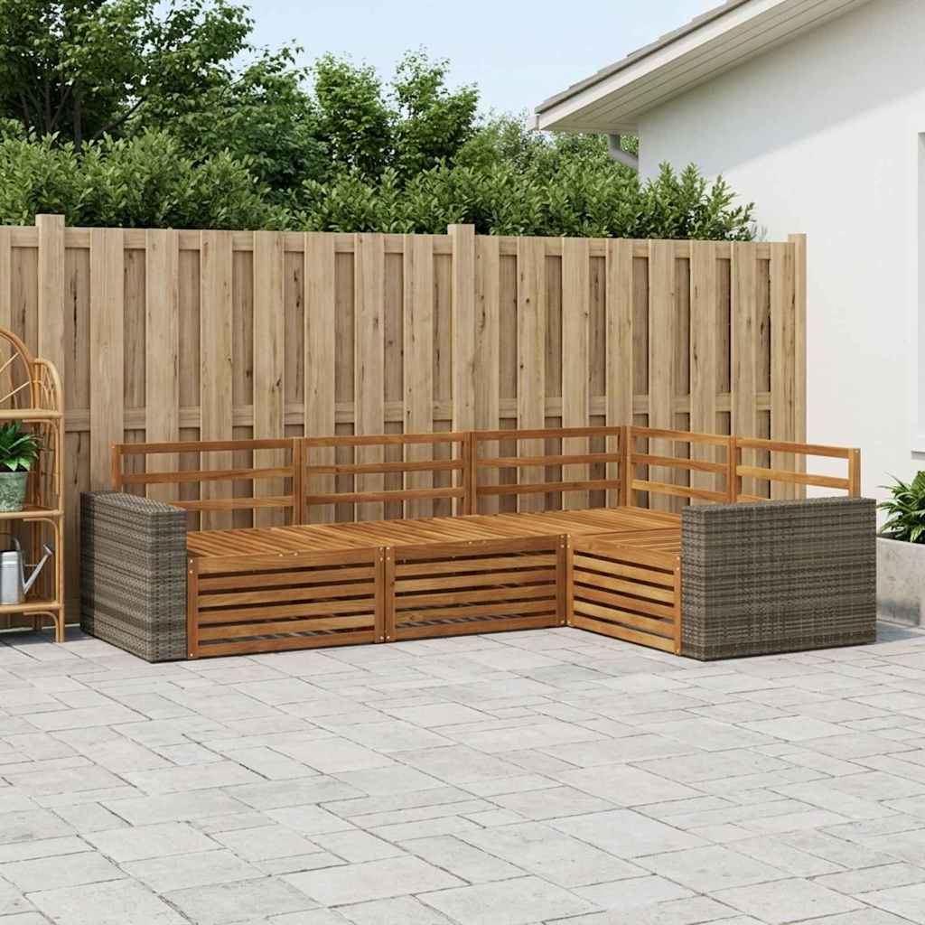 vidaXL Zestaw sof na zewnątrz 4 pcs naturalny 255,5 x 176,5 x 73 cm