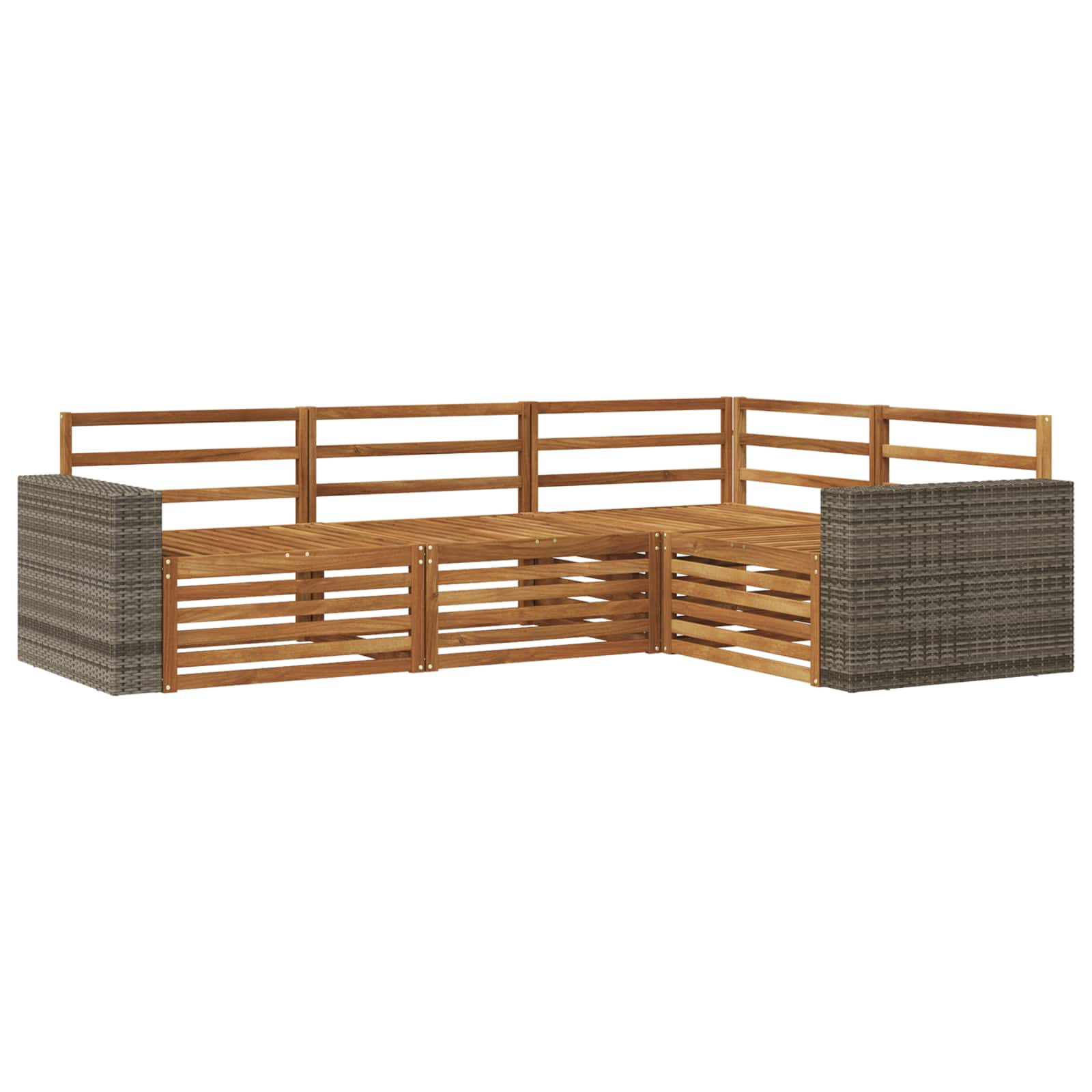 vidaXL Zestaw sof na zewnątrz 4 pcs naturalny 255,5 x 176,5 x 73 cm