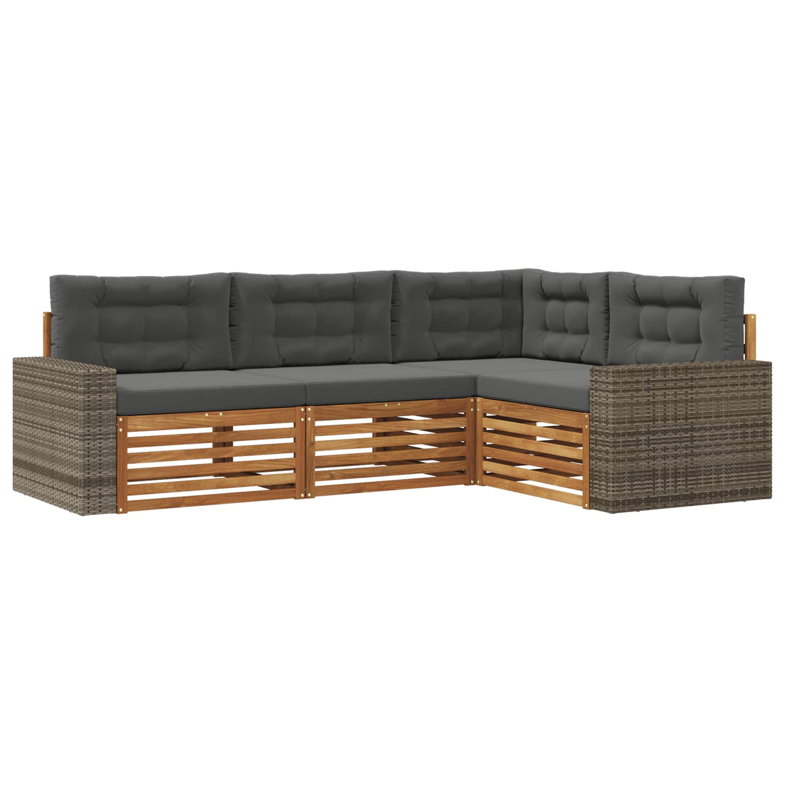 vidaXL Zestaw sof na zewnątrz 4 pcs Naturalny i Antracytowy