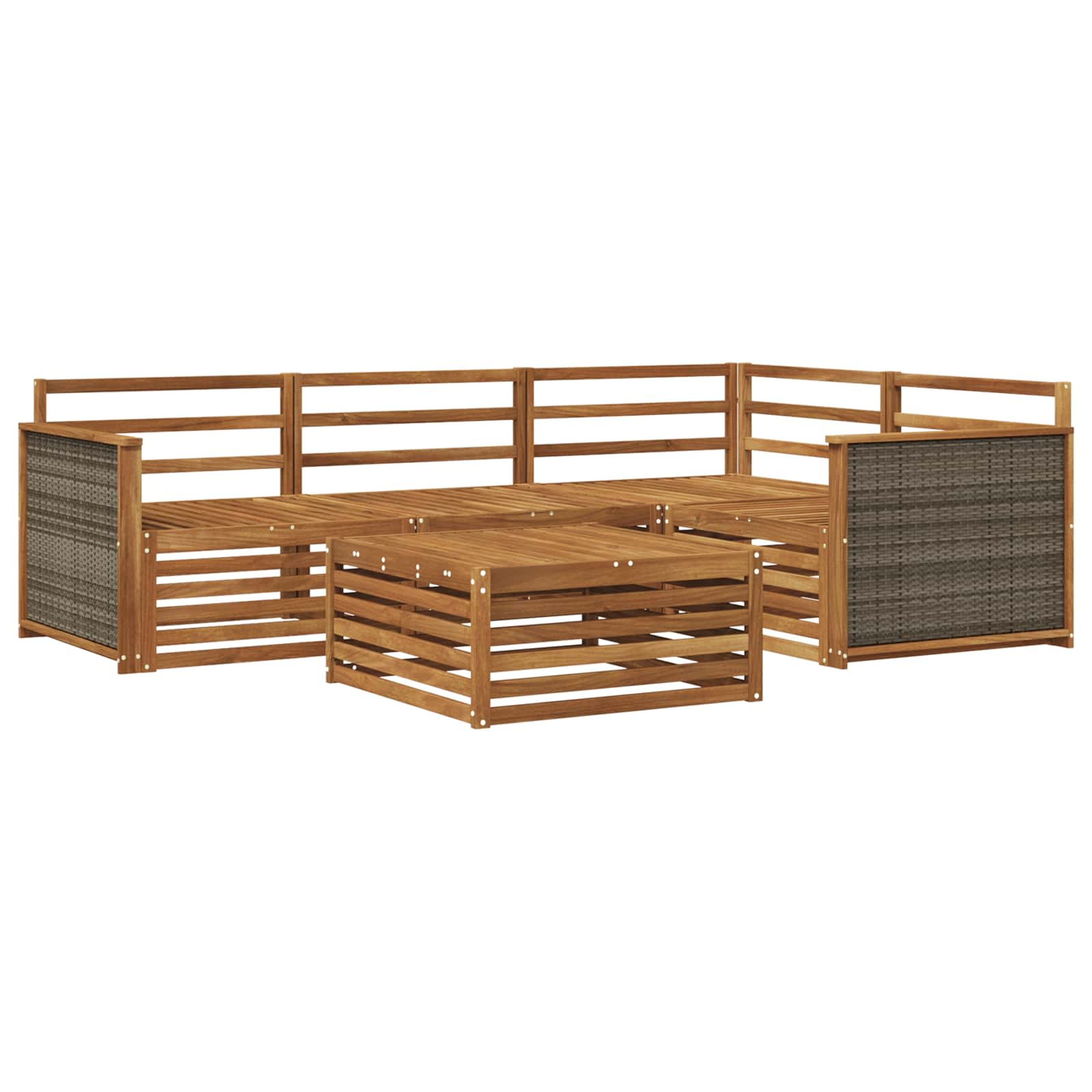 vidaXL Zestaw sof na zewnątrz 5 pcs naturalny Lite Drewno Akacji