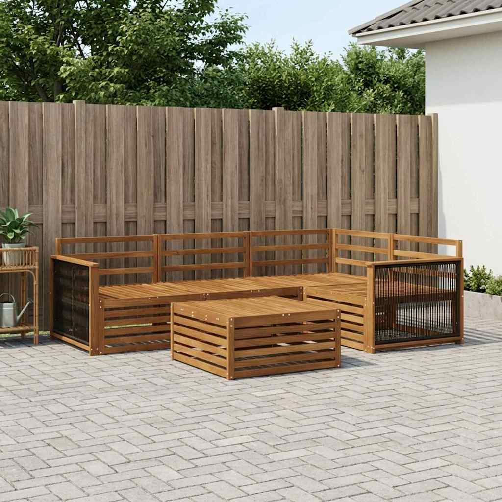 vidaXL Zestaw sof na zewnątrz 5 pcs naturalny Lite Drewno Akacji
