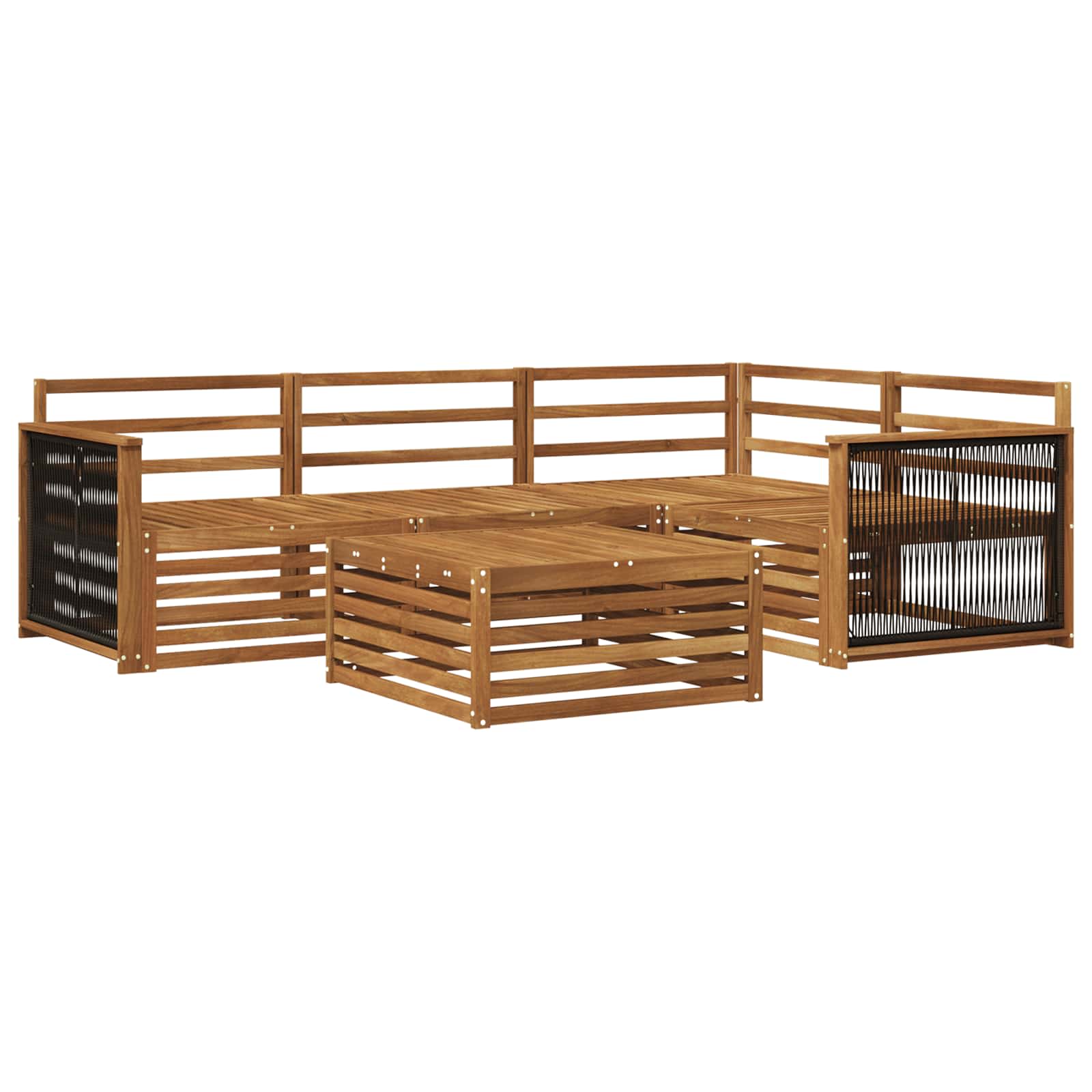 vidaXL Zestaw sof na zewnątrz 5 pcs naturalny Lite Drewno Akacji