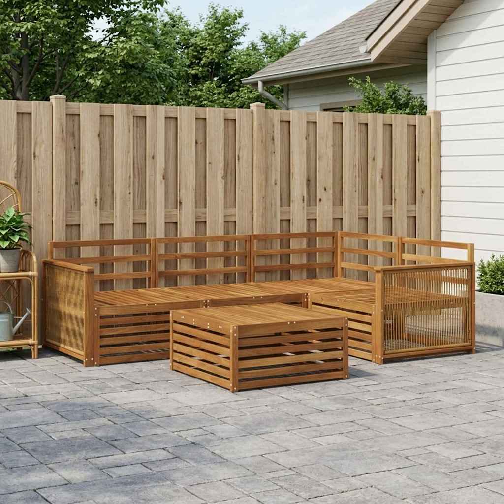 vidaXL Zestaw sof na zewnątrz 5 pcs naturalny Lite Drewno Akacji