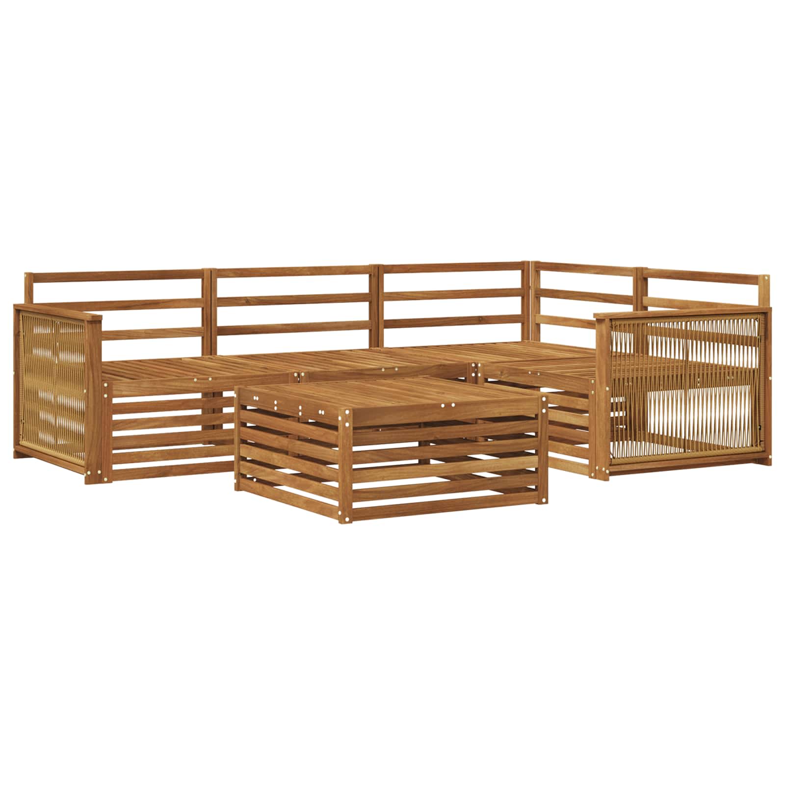 vidaXL Zestaw sof na zewnątrz 5 pcs naturalny Lite Drewno Akacji