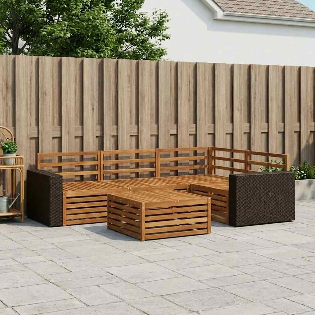 vidaXL Zestaw sof na zewnątrz 5 pcs naturalny 79 x 79 x 37 cm