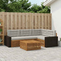 vidaXL Zestaw sof na zewnątrz 5 pcs Naturalny i jasnoszary