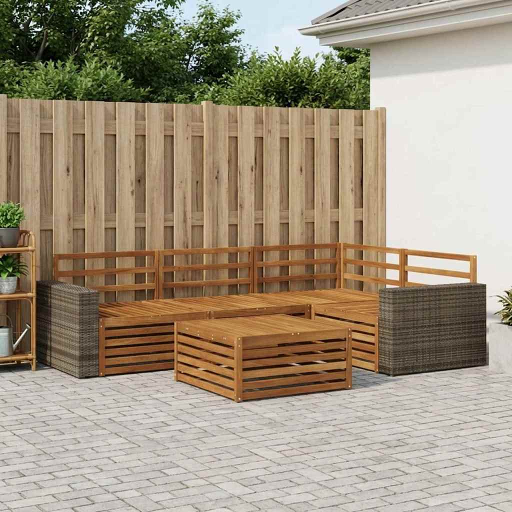 vidaXL Zestaw sof na zewnątrz 5 pcs naturalny 79 x 79 x 37 cm