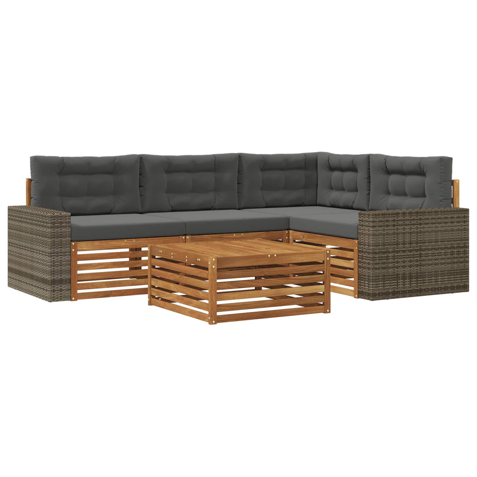 vidaXL Zestaw sof na zewnątrz 5 pcs Naturalny i Antracytowy