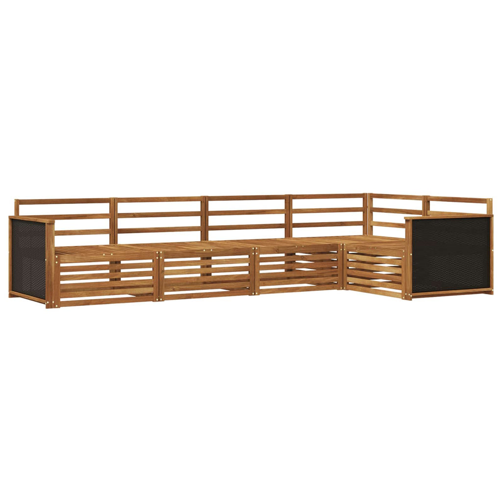 vidaXL Zestaw sof na zewnątrz 5 pcs naturalny 323 x 164,5 x 73 cm