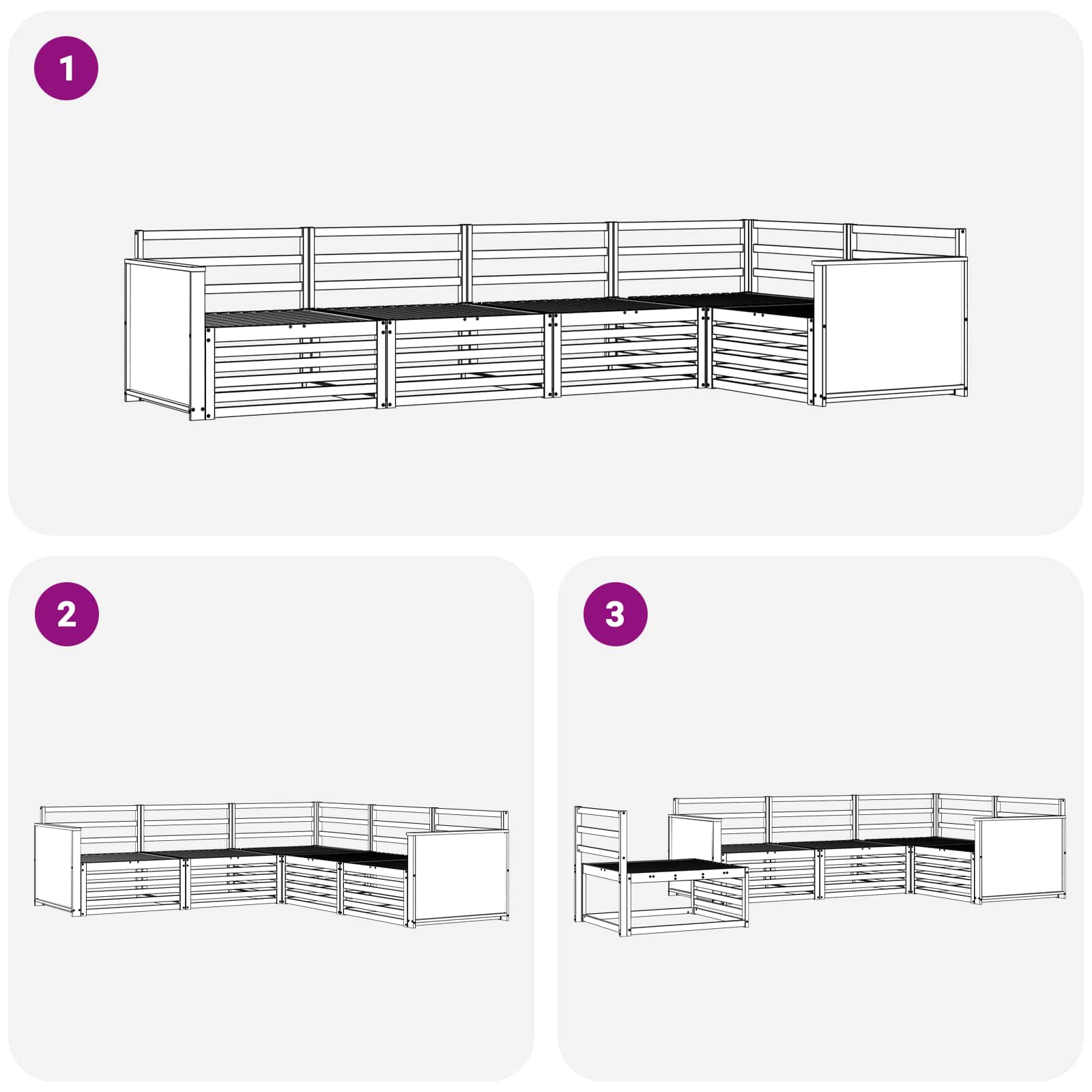 vidaXL Zestaw sof na zewnątrz 5 pcs naturalny 323 x 164,5 x 73 cm