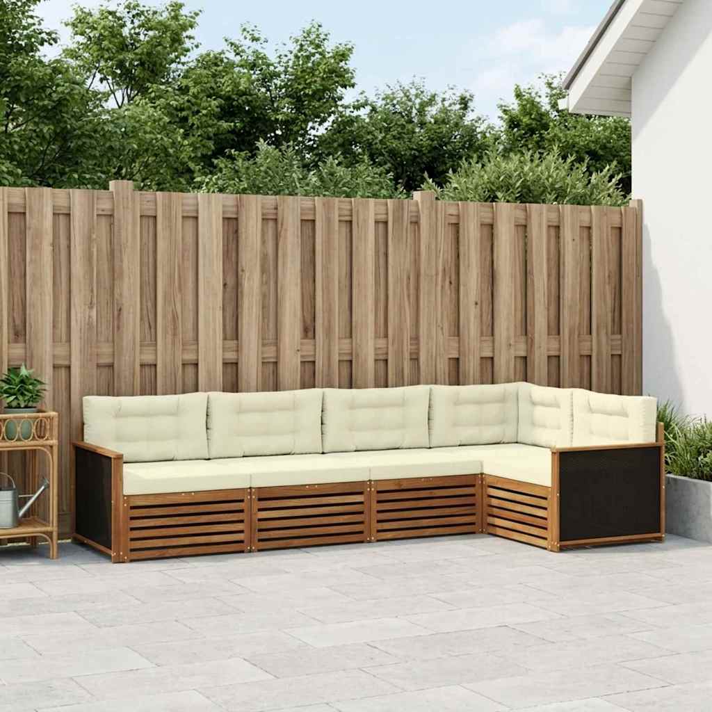 vidaXL Zestaw sof na zewnątrz 5 pcs Naturalny i Kremowy