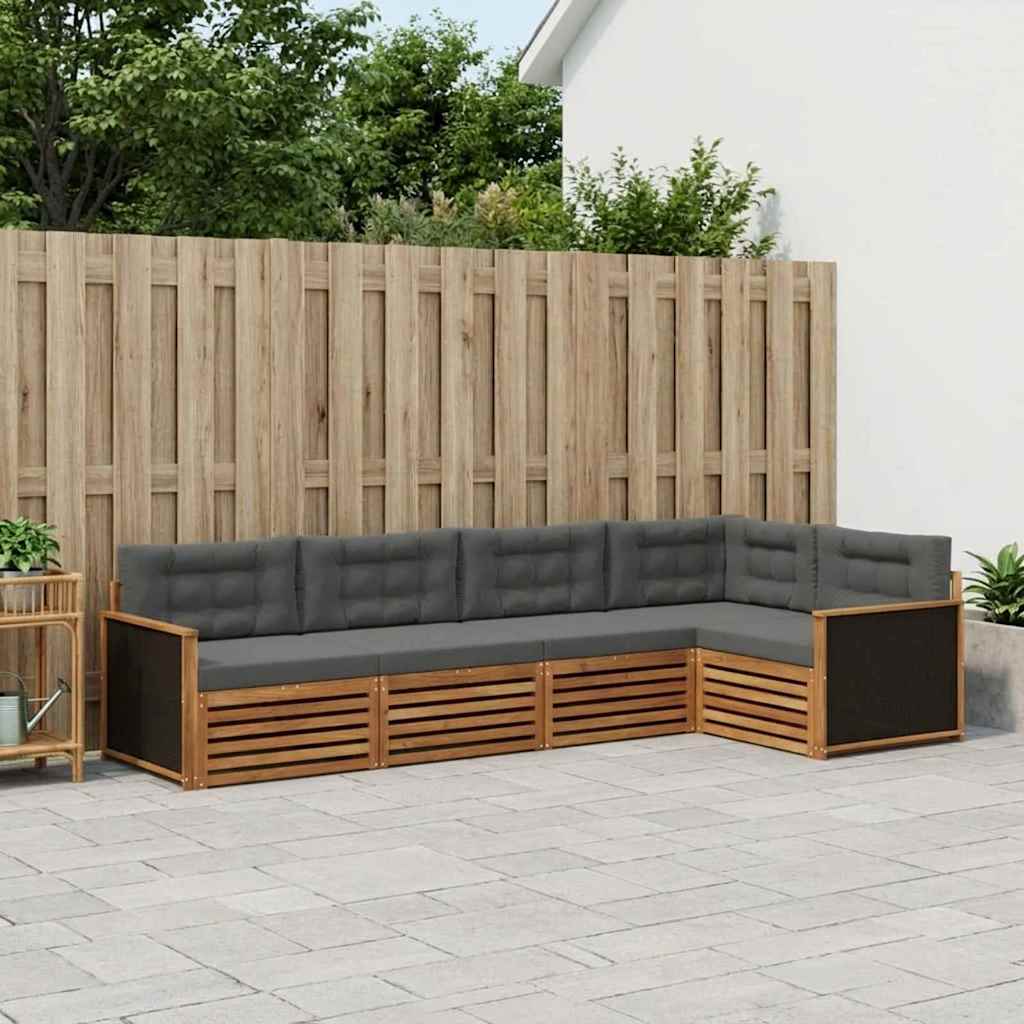 vidaXL Zestaw sof na zewnątrz 5 pcs Naturalny i Antracytowy