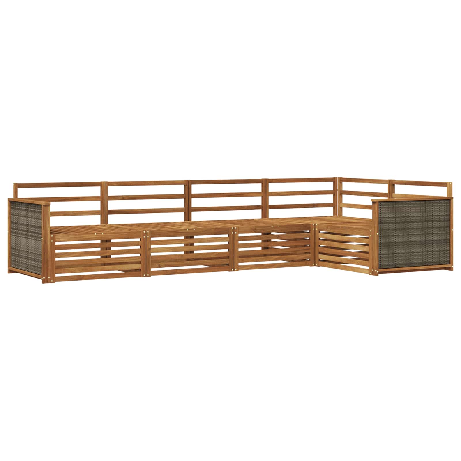 vidaXL Zestaw sof na zewnątrz 5 pcs naturalny Lite Drewno Akacji
