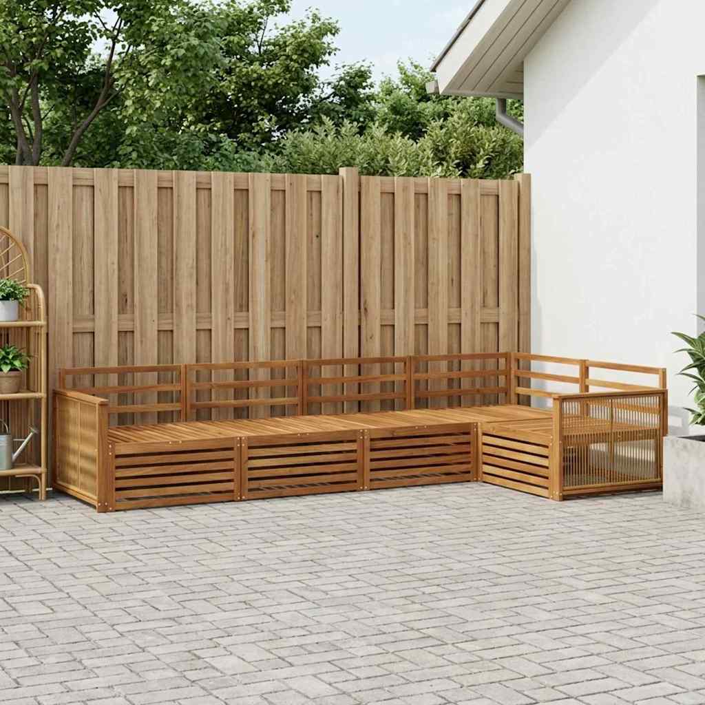vidaXL Zestaw sof na zewnątrz 5 pcs naturalny Lite Drewno Akacji