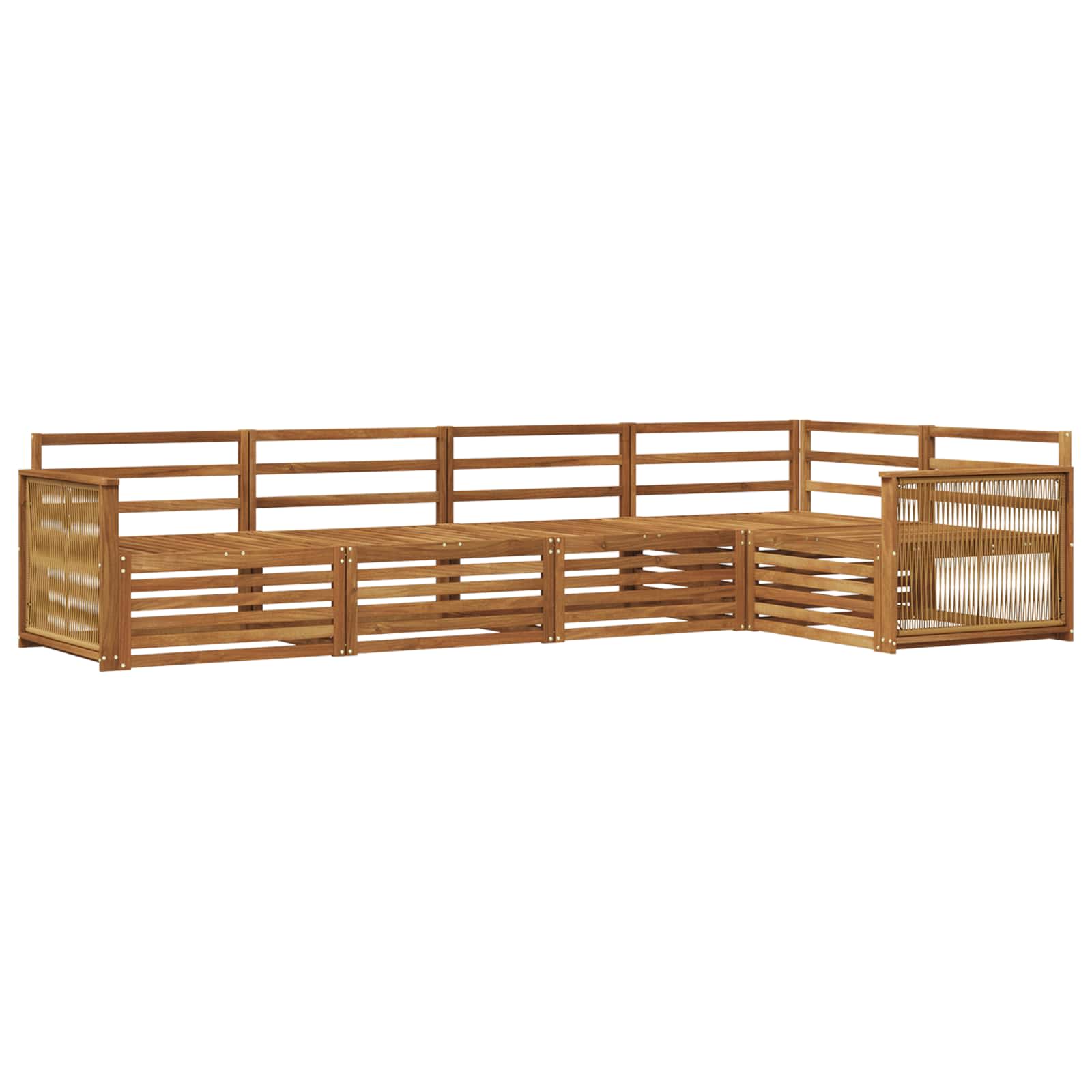 vidaXL Zestaw sof na zewnątrz 5 pcs naturalny Lite Drewno Akacji