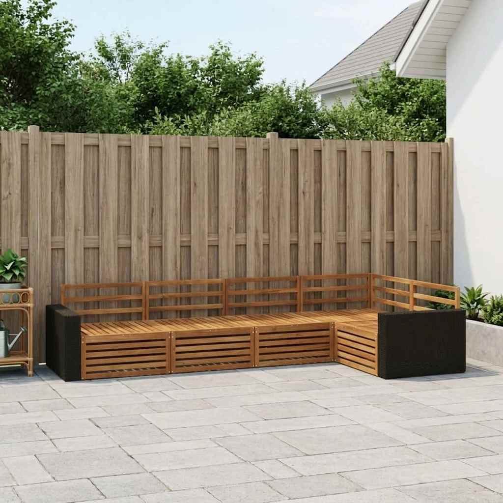 vidaXL Zestaw sof na zewnątrz 5 pcs naturalny 331 x 172,5 x 73 cm