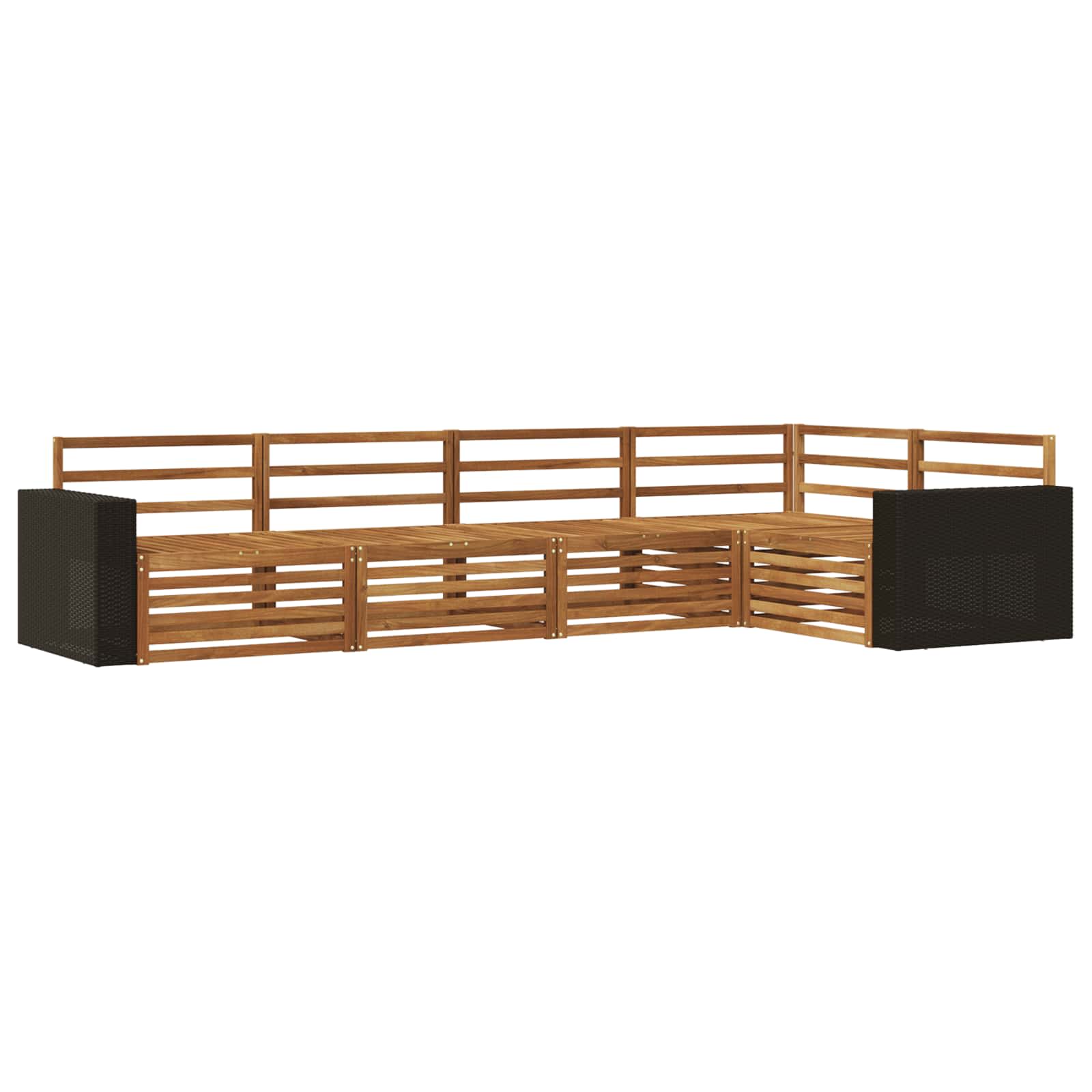 vidaXL Zestaw sof na zewnątrz 5 pcs naturalny 331 x 172,5 x 73 cm