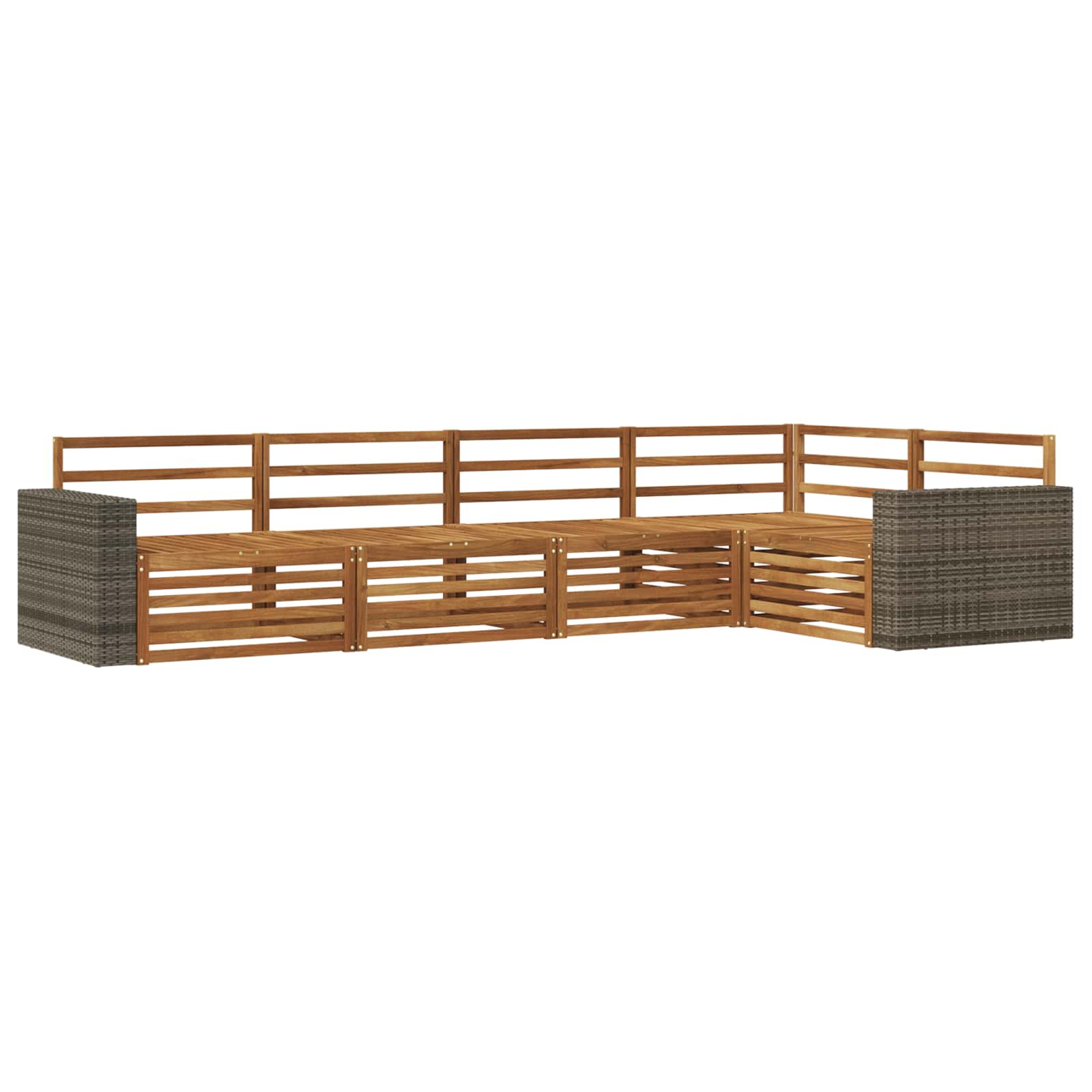 vidaXL Zestaw sof na zewnątrz 5 pcs naturalny 331 x 172,5 x 73 cm