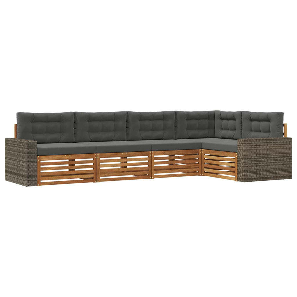 vidaXL Zestaw sof na zewnątrz 5 pcs Naturalny i Antracytowy