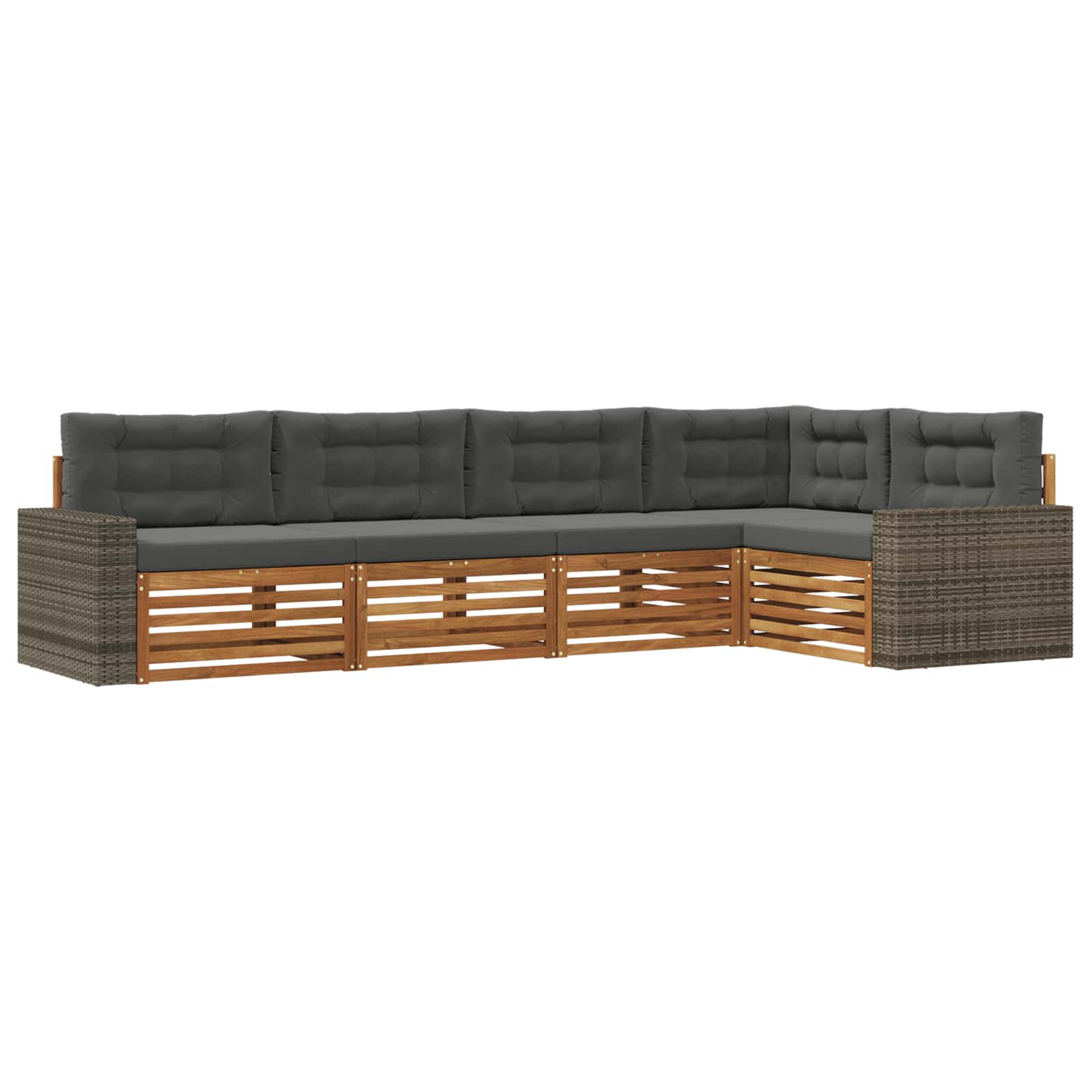 vidaXL Zestaw sof na zewnątrz 5 pcs Naturalny i Antracytowy