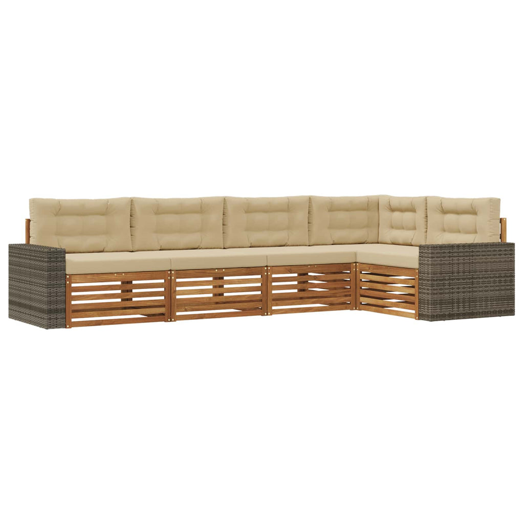 vidaXL Zestaw sof na zewnątrz 5 pcs Naturalny i Beżowy