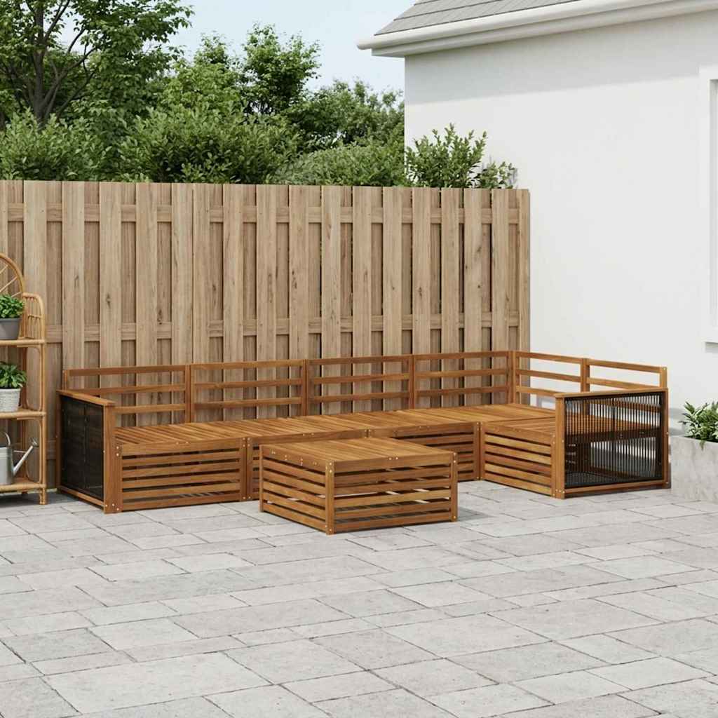 vidaXL Zestaw sof na zewnątrz 6 pcs naturalny Lite Drewno Akacji