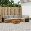 vidaXL Zestaw sof na zewnątrz z poduszką 6 pcs Naturalny i jasnoszary