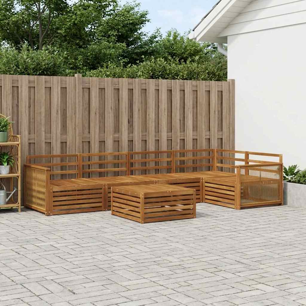 vidaXL Zestaw sof na zewnątrz 6 pcs naturalny Lite Drewno Akacji