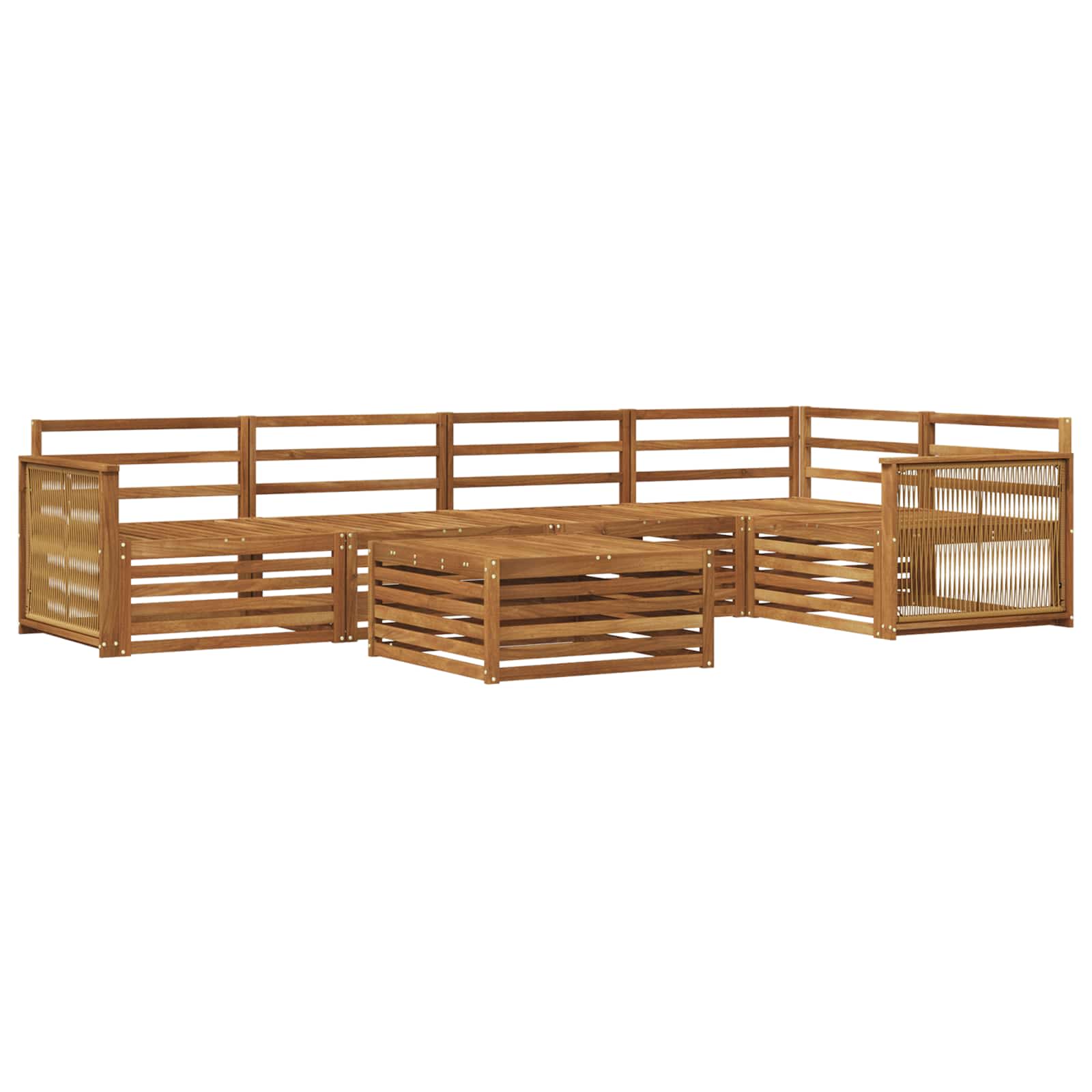 vidaXL Zestaw sof na zewnątrz 6 pcs naturalny Lite Drewno Akacji