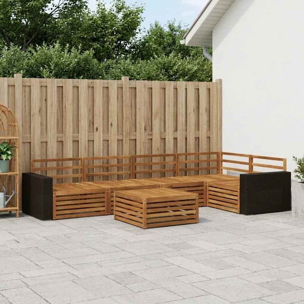 vidaXL Zestaw sof na zewnątrz 6 pcs naturalny 79 x 79 x 37 cm