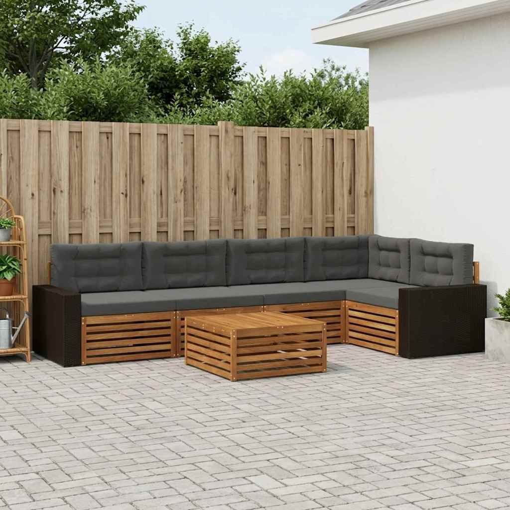 vidaXL Zestaw sof na zewnątrz 6 pcs Naturalny i Antracytowy