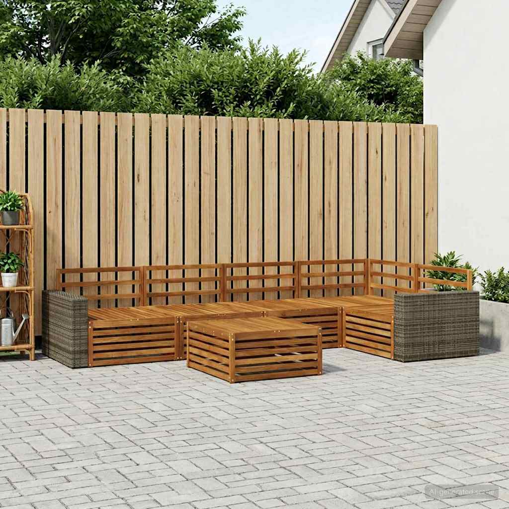 vidaXL Zestaw sof na zewnątrz 6 pcs naturalny 79 x 79 x 37 cm