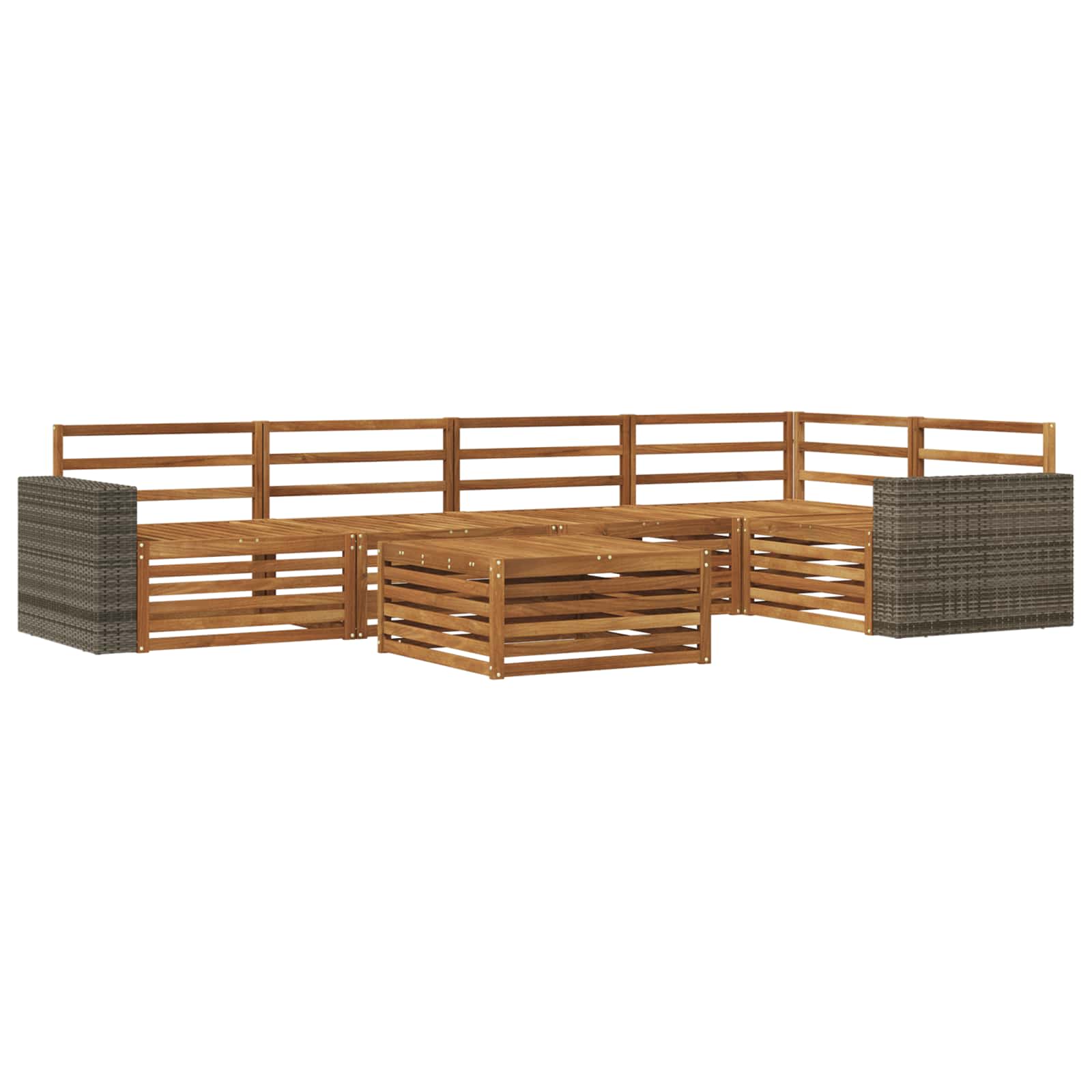 vidaXL Zestaw sof na zewnątrz 6 pcs naturalny 79 x 79 x 37 cm