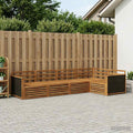 vidaXL Zestaw sof na zewnątrz 6 pcs naturalny 406 x 168,5 x 73 cm
