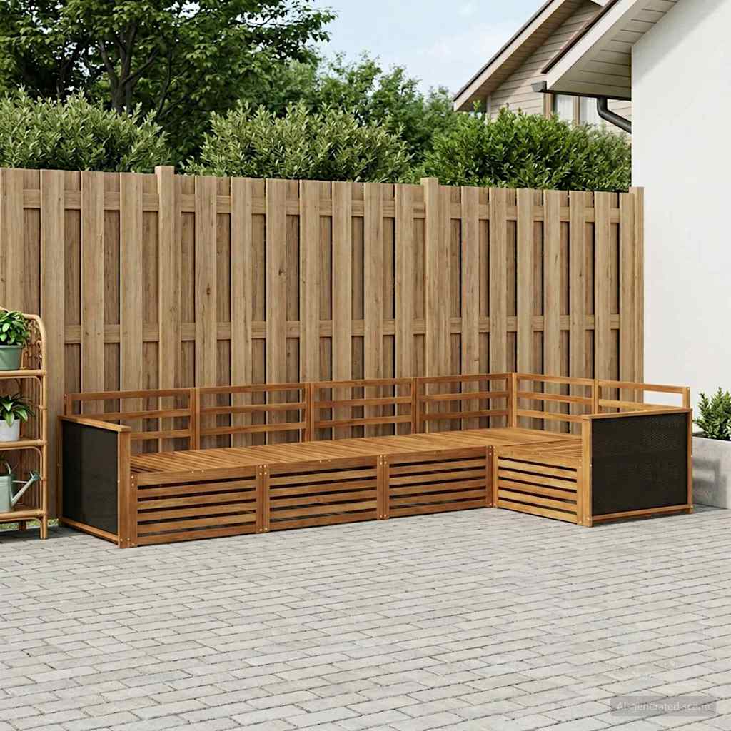 vidaXL Zestaw sof na zewnątrz 6 pcs naturalny 406 x 168,5 x 73 cm