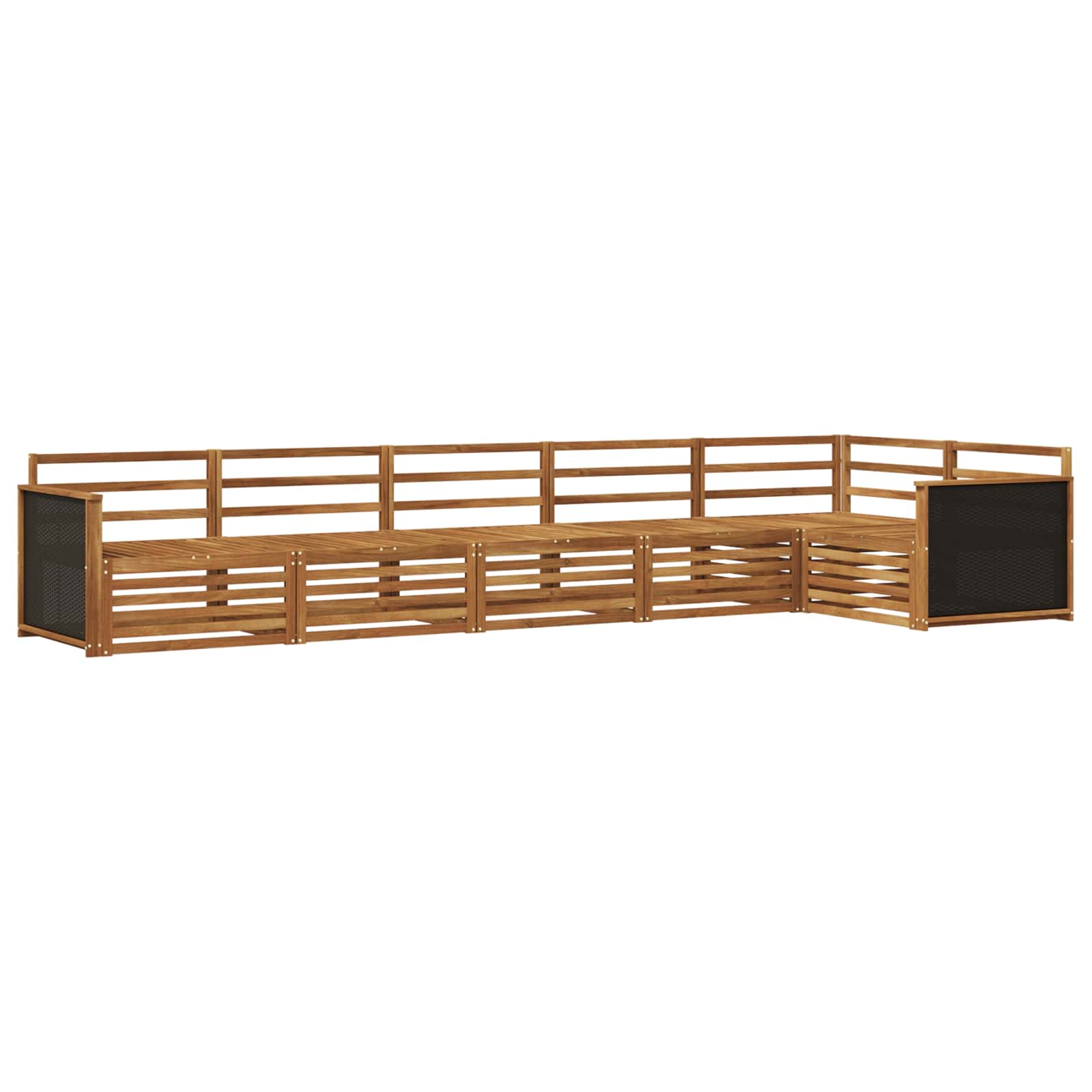 vidaXL Zestaw sof na zewnątrz 6 pcs naturalny 406 x 168,5 x 73 cm