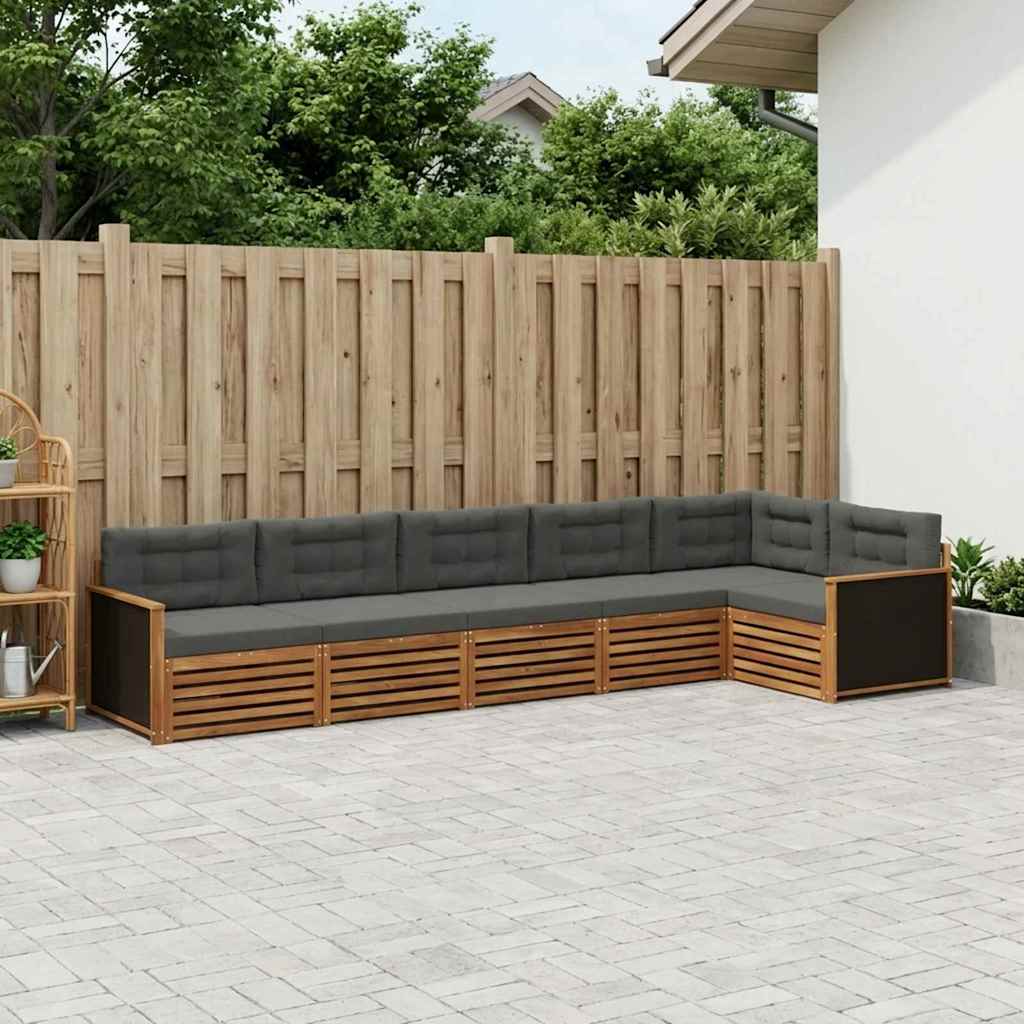 vidaXL Zestaw sof na zewnątrz 6 pcs Naturalny i Antracytowy