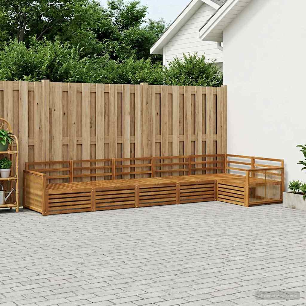 vidaXL Zestaw sof na zewnątrz 6 pcs naturalny Lite Drewno Akacji