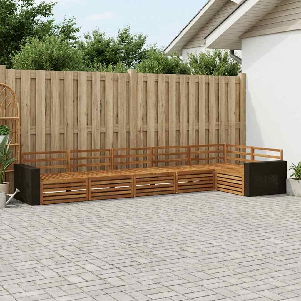 vidaXL Zestaw sof na zewnątrz 6 pcs naturalny 402 x 172,5 x 73 cm
