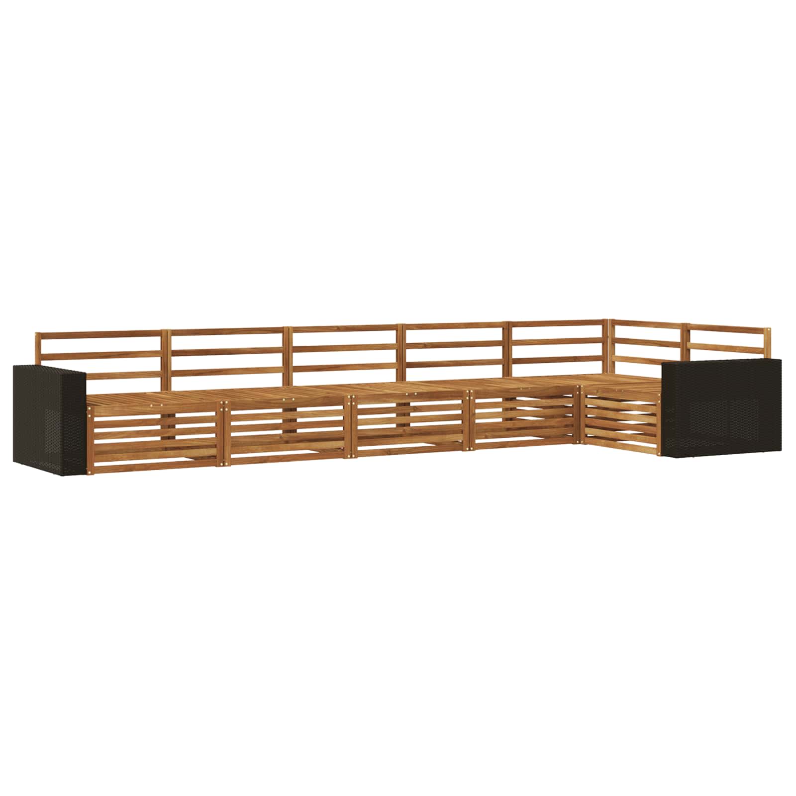 vidaXL Zestaw sof na zewnątrz 6 pcs naturalny 402 x 172,5 x 73 cm
