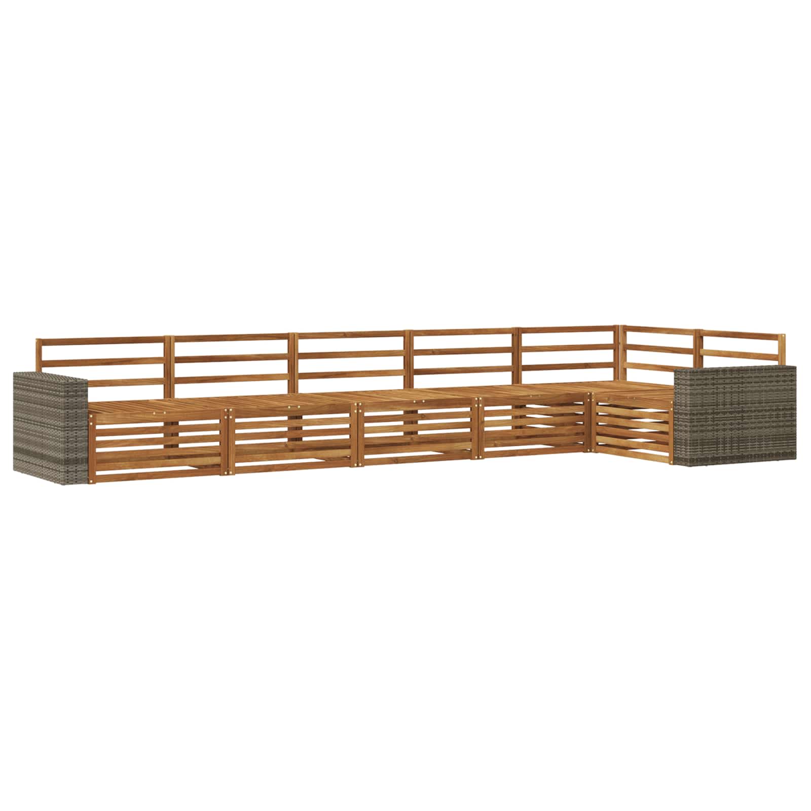 vidaXL Zestaw sof na zewnątrz 6 pcs naturalny 402 x 172,5 x 73 cm