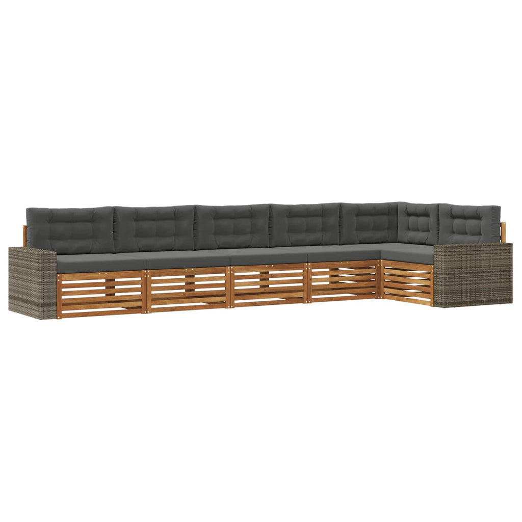 vidaXL Zestaw sof na zewnątrz 6 pcs Naturalny i Antracytowy